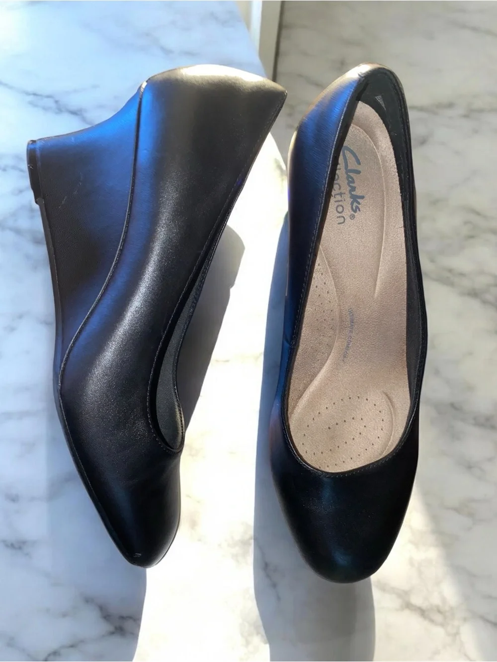 Women’s Black Slip-On Wedge Pumps